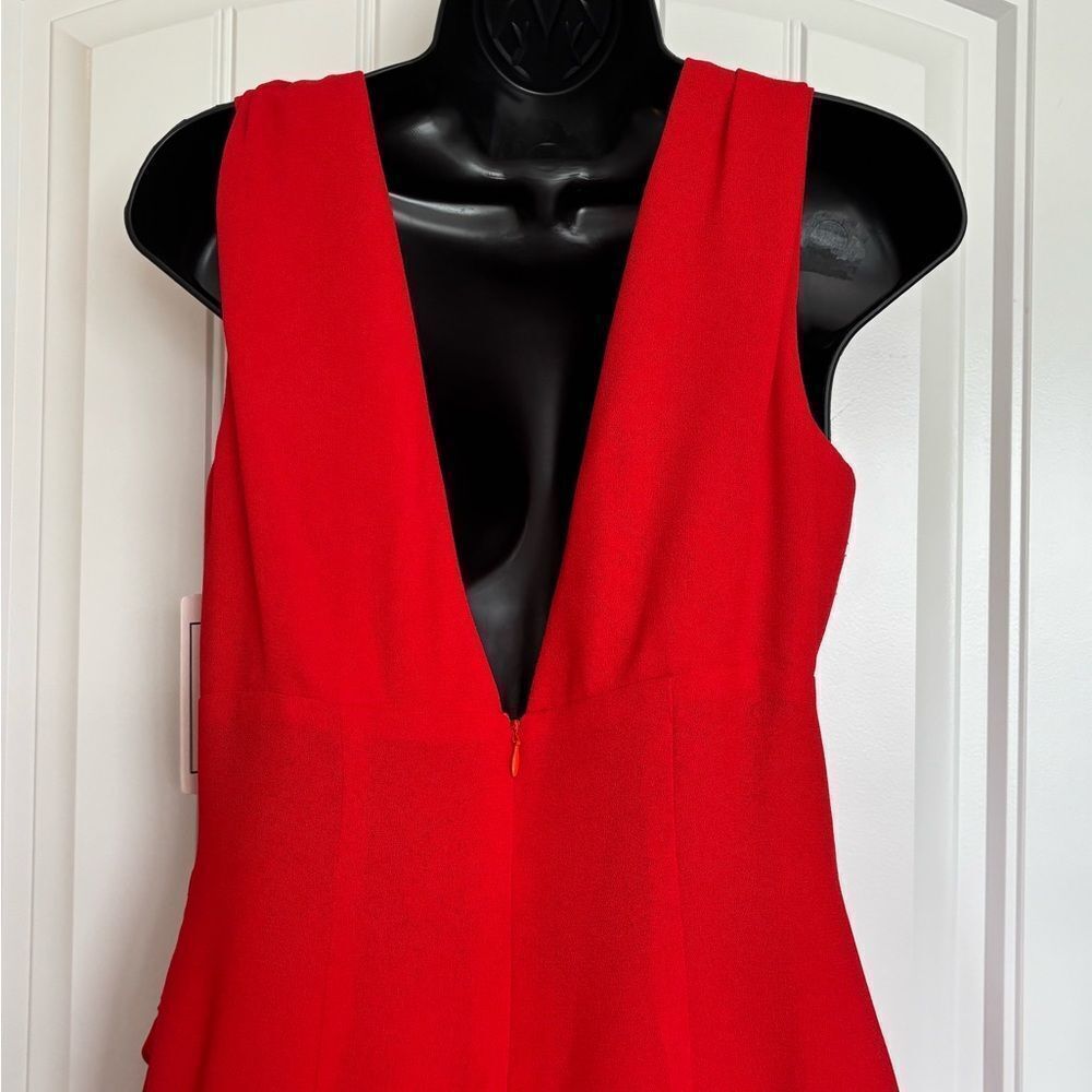 NWT Nicole Miller Vibrant Red Midi Cocktail Dress - Picture 3 of 6